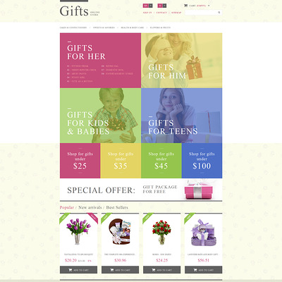 Gift Shop PrestaShop Theme (PrestaShop theme for gift shops) Item Picture