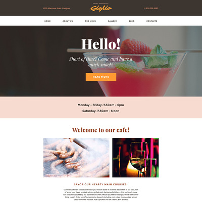 Giglio WordPress Theme (WordPress theme for restaurants) Item Picture