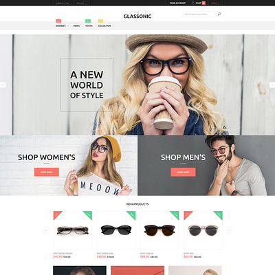 Glassonic Magento Theme (Magento theme for selling sunglasses) Item Picture