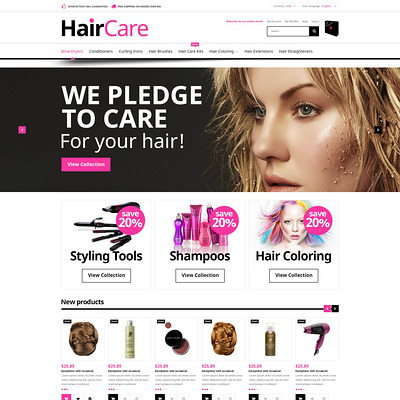 Hair Care Magento Theme (Magento theme for hair and beauty products) Item Picture