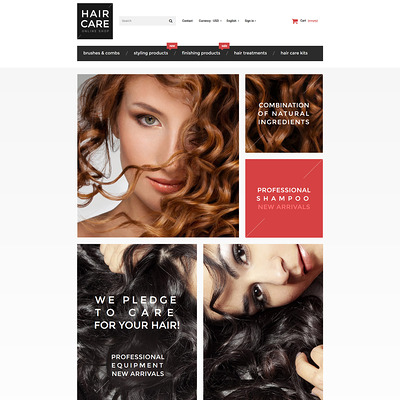 Hair Gloss PrestaShop Theme (PrestaShop theme for hair extensions and hair products) Item Picture