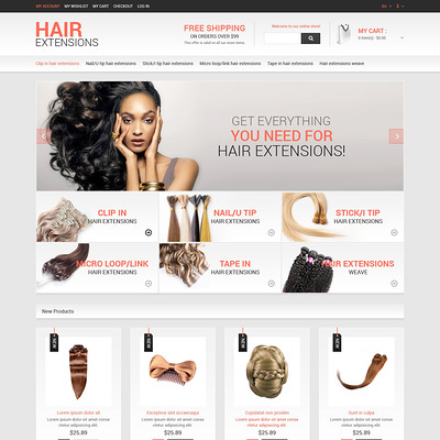 Hair Salon Responsive Magento Theme (Magento theme for hair and beauty products) Item Picture