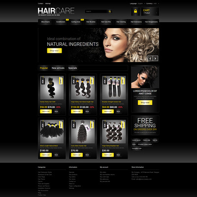 Hair Studio PrestaShop Theme (PrestaShop theme for hair extensions and hair products) Item Picture