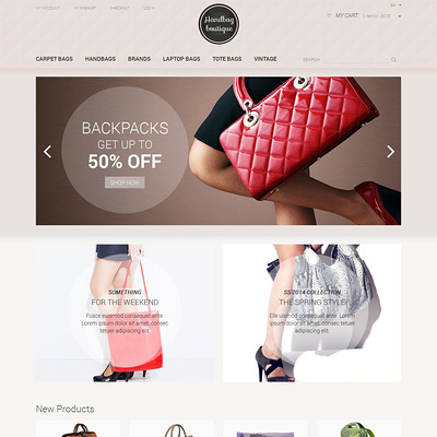 Handbag Boutique Magento Theme (Magento theme for selling handbags and purses) Item Picture