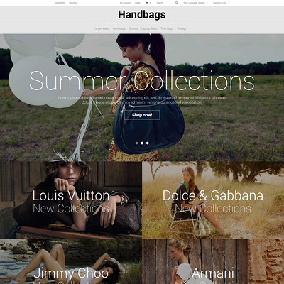 Handbag Responsive Magento Theme (Magento theme for selling handbags and purses) Item Picture