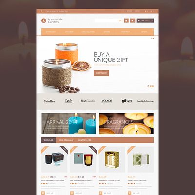 Handmade Candles PrestaShop Theme (PrestaShop theme for gift shops) Item Picture