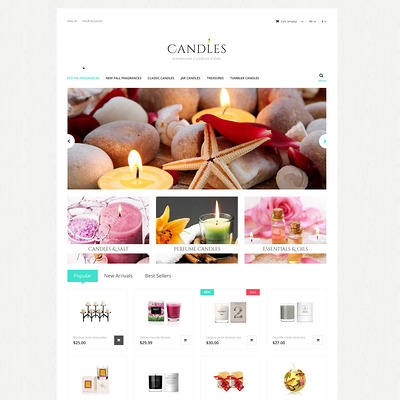 Handmade Candles Store PrestaShop Theme (PrestaShop theme for gift shops) Item Picture