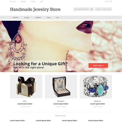 Handmade Jewelry Magento Theme (Magento theme for selling jewelry and watches) Item Picture
