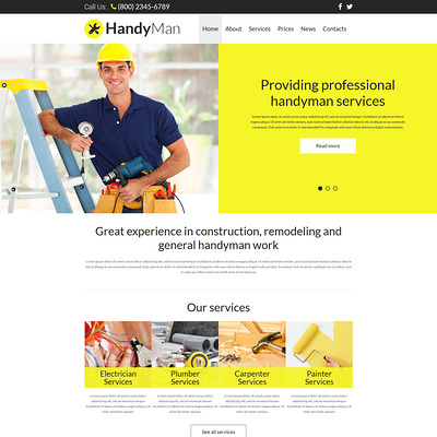 Handyman Services Joomla Template (Joomla template for construction companies) Item Picture