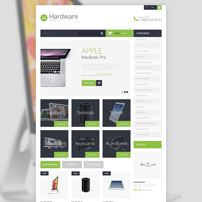 Hardware Provider Company PrestaShop Theme (PrestaShop theme for computer hardware stores) Item Picture