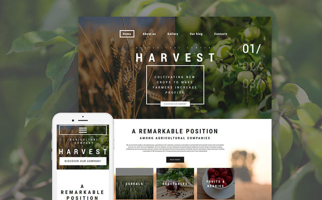 Harvest WordPress Theme (farming and agricultural WordPress theme) Screenshot