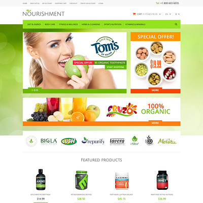 Health Sport Nutrition OpenCart Template (OpenCart theme for health and medical stores) Item Picture