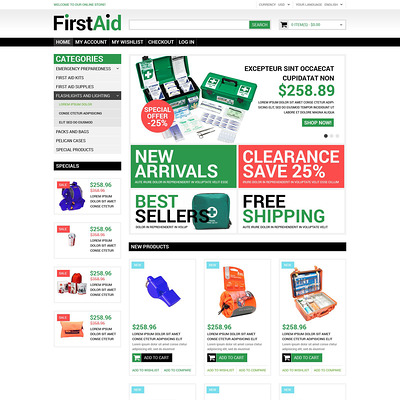 Healthcare Supplies Magento Theme (Magento theme for medical and health stores) Item Picture