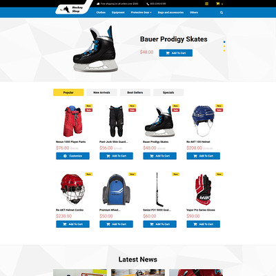Hockey Shop PrestaShop Theme (PrestaShop theme for sports stores) Item Picture