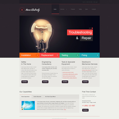 Home Electricity Company Joomla Template (Joomla template for industrial companies) Item Picture