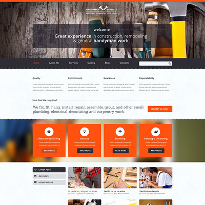 Home Repairs Responsive Joomla Template (Joomla template for construction companies) Item Picture