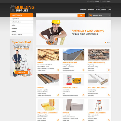 Home Repairs Responsive Magento Theme (Magento theme for home improvement and construction supply stores) Item Picture