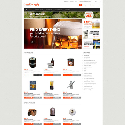 Homebrew Supply Shop Magento Theme (Magento theme for selling beer, wine, and liquor) Item Picture