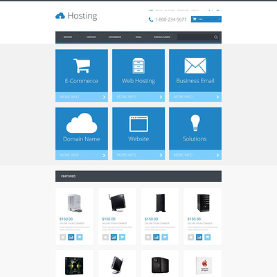 Hosting Responsive OpenCart Template (OpenCart theme for web hosting providers) Item Picture