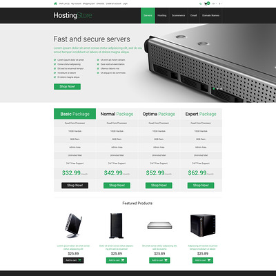 Hosting Responsive OpenCart Template (OpenCart theme for web hosting providers) Item Picture