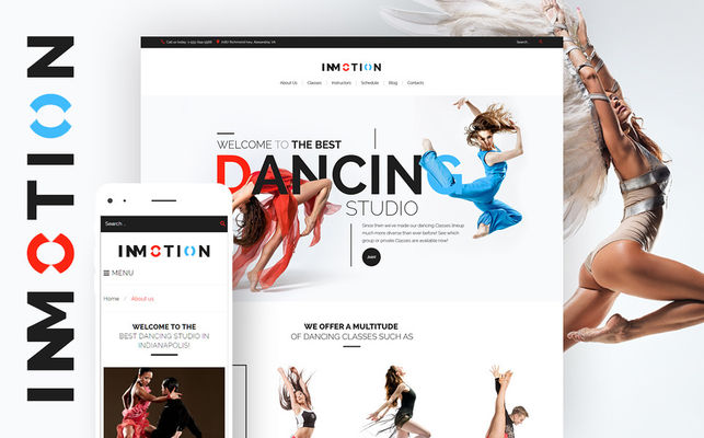 InMotion (dance school WordPress theme) Screenshot