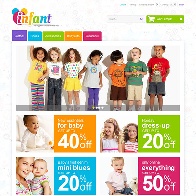 Infant Care PrestaShop Theme (PrestaShop theme for clothing for babies, kids, and children) Item Picture