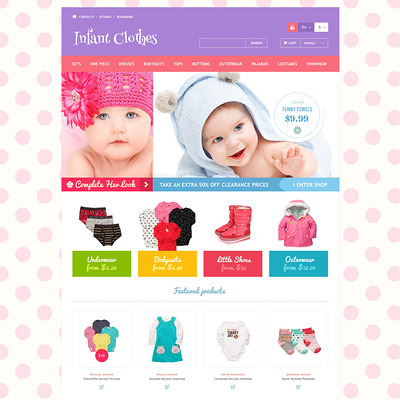 Infant Clothes PrestaShop Theme (PrestaShop theme for clothing for babies, kids, and children) Item Picture