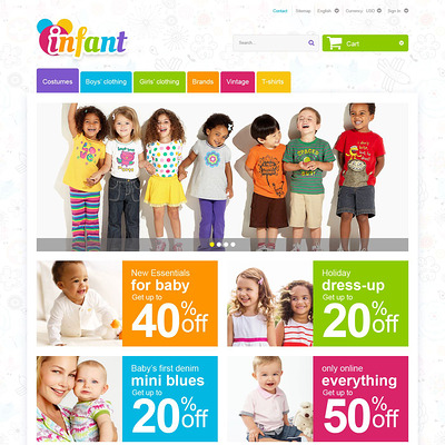 Infant PrestaShop Theme (PrestaShop theme for clothing for babies, kids, and children) Item Picture