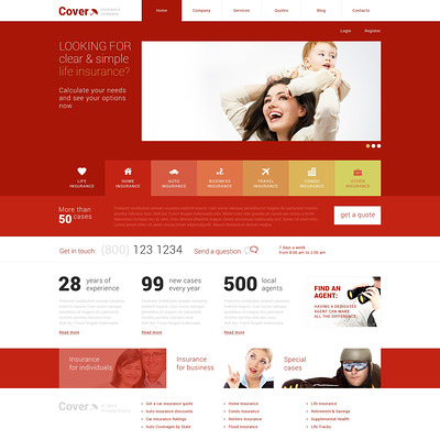 Insurance Responsive WordPress Theme (WordPress theme for insurance companies) Item Picture