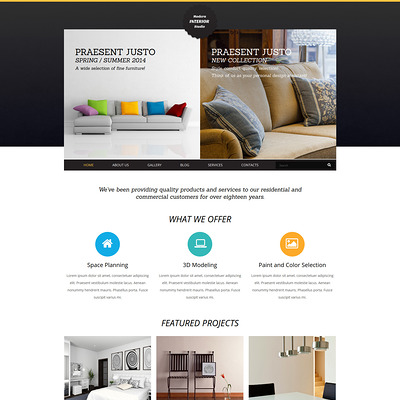 Interior Art Joomla Template (Joomla template for interior design websites) Item Picture