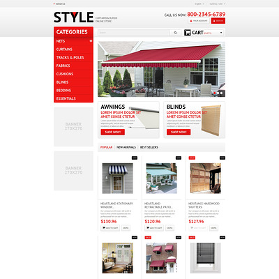 Interior Blinds and Curtains PrestaShop Theme (PrestaShop theme for home decor stores) Item Picture