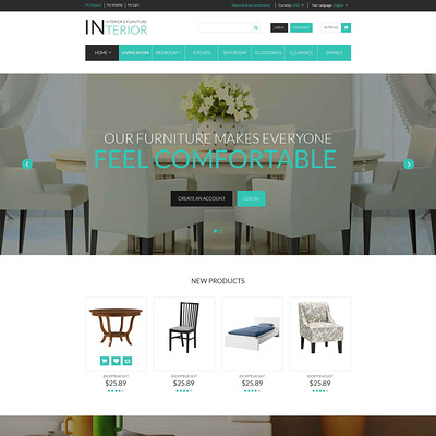 Interior & Furniture Responsive Magento Theme (Magento theme for furniture stores) Item Picture