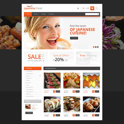 Japanese Food PrestaShop Theme (PrestaShop theme for food stores) Item Picture