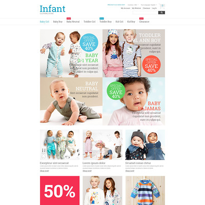 Kids Fashion Magento Theme (Magento theme for kids, babies, and children) Item Picture