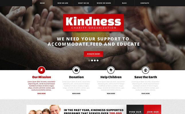 Kind Children Charity WordPress Theme (charity WordPress theme) Screenshot