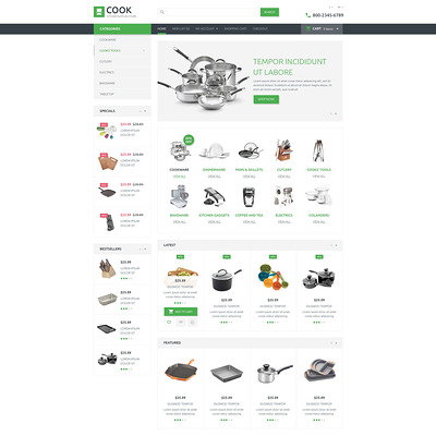 Kitchen Supplies Store OpenCart Template (OpenCart theme for kitchen supplies) Item Picture