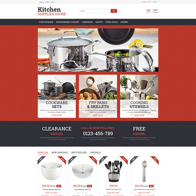 Kitchen Supplies Store PrestaShop Theme (PrestaShop theme for housewares and kitchen supplies) Item Picture