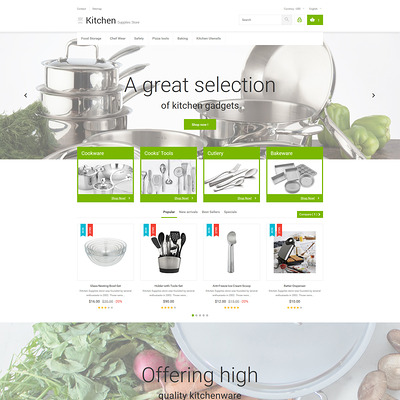 Kitchen Supplies Store PrestaShop Theme (PrestaShop theme for housewares and kitchen supplies) Item Picture