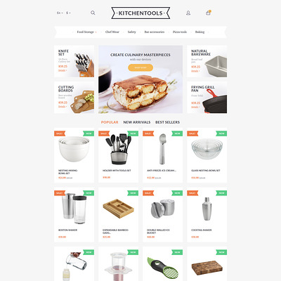 Kitchen Tools PrestaShop Theme (PrestaShop theme for housewares and kitchen supplies) Item Picture
