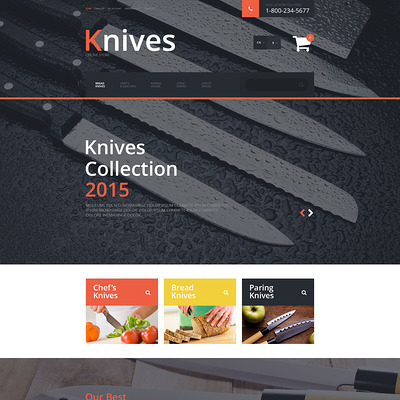 Knives OpenCart Template (OpenCart theme for kitchen supplies) Item Picture
