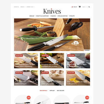 Knives Store PrestaShop Theme (PrestaShop theme for housewares and kitchen supplies) Item Picture