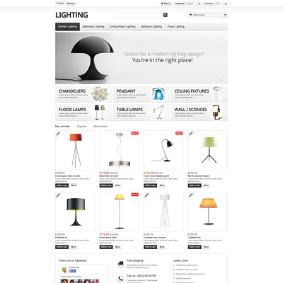 Lighting Interior PrestaShop Theme (PrestaShop theme for home decor stores) Item Picture
