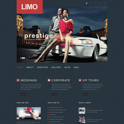 Limousine Services Responsive WordPress Theme (WordPress theme for car, vehicle, and automotive websites) Item Picture