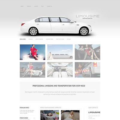 Limousine Services Responsive WordPress Theme (WordPress theme for car, vehicle, and automotive websites) Item Picture