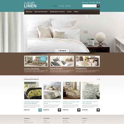 Linen Store PrestaShop Theme (PrestaShop theme for home decor stores) Item Picture