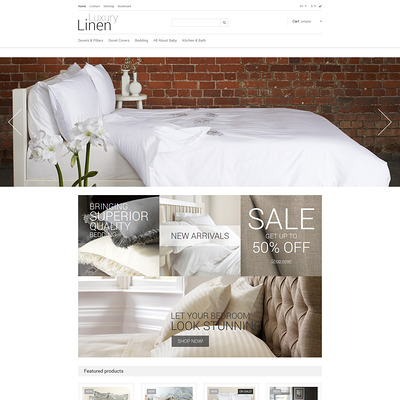 Luxury Linen Store PrestaShop Theme (PrestaShop theme for home decor stores) Item Picture