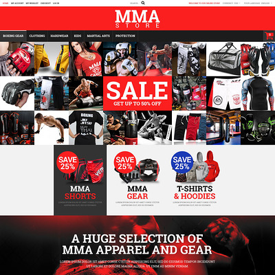 MMA Clothes and Gear Magento Theme (Magento theme for sports stores) Item Picture