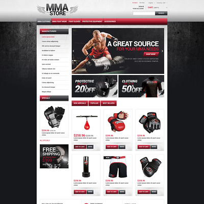 MMA Store PrestaShop Theme (PrestaShop theme for sports stores) Item Picture