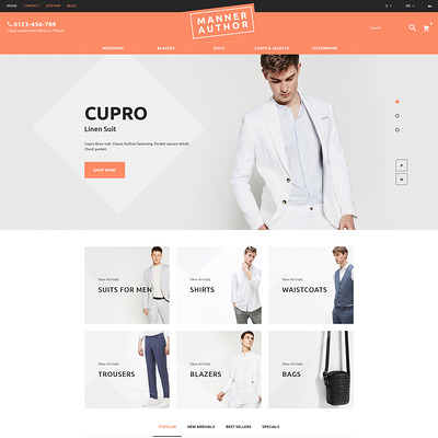MannerAuthor (PrestaShop theme for mens clothing) Item Picture