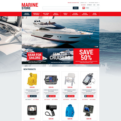 Marine Supplies Magento Theme (Magento theme for marine, yachting, and diving stores) Item Picture
